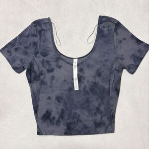 Lululemon Align T-Shirt Women's Size 6 Grey Graphite Tie Die Athleisure Gym